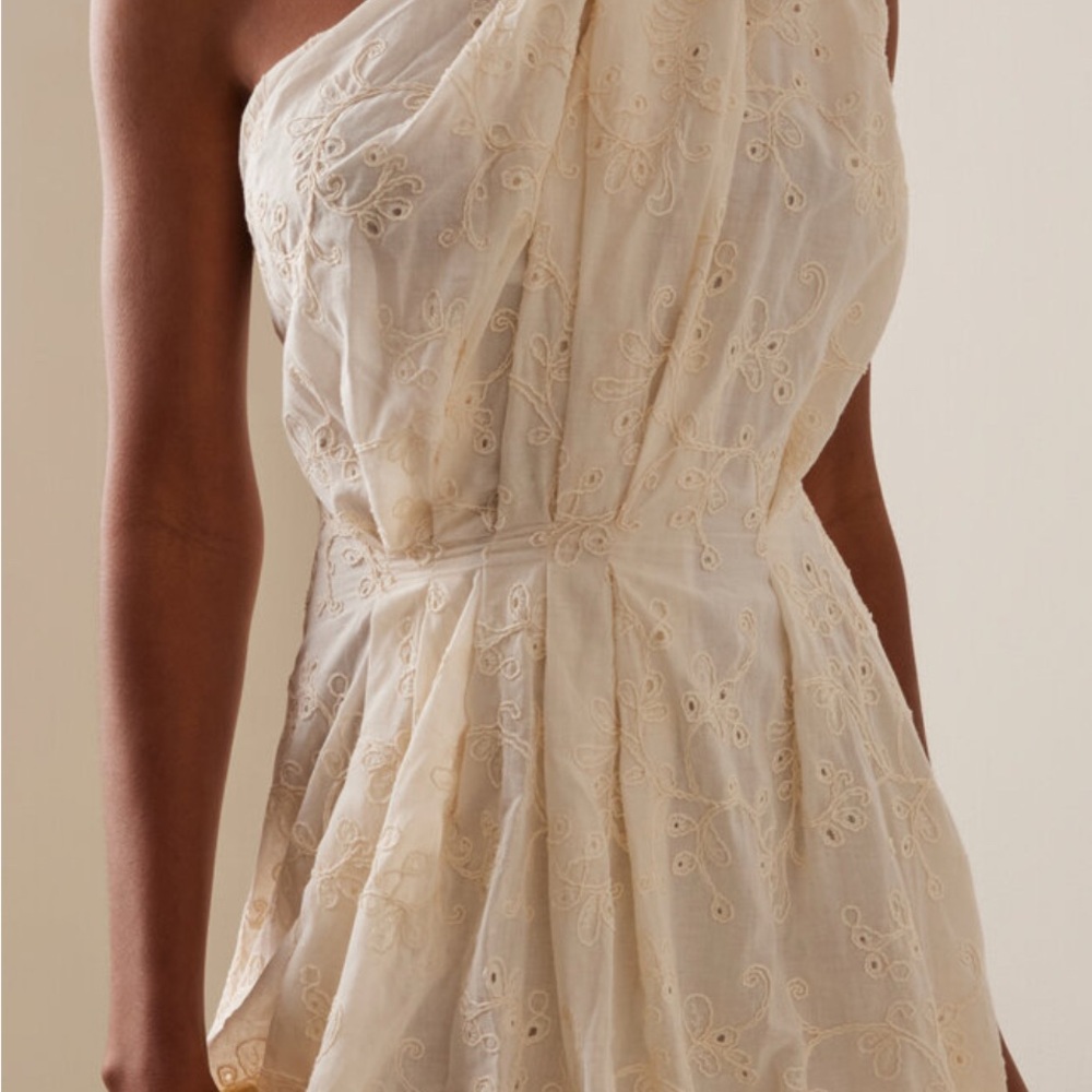 SIEDRES Cream One Shoulder Dress